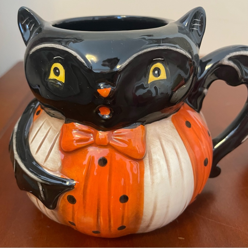 NIB JOHANNA PARKER PUMPKIN PEEPS BAT & VAMPIRE MUGS Cups Halloween Holiday Tea - Picture 7 of 16